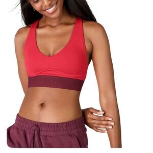 Fabletics All Day Everyday Red and Blue X Back Sports Bra XXS